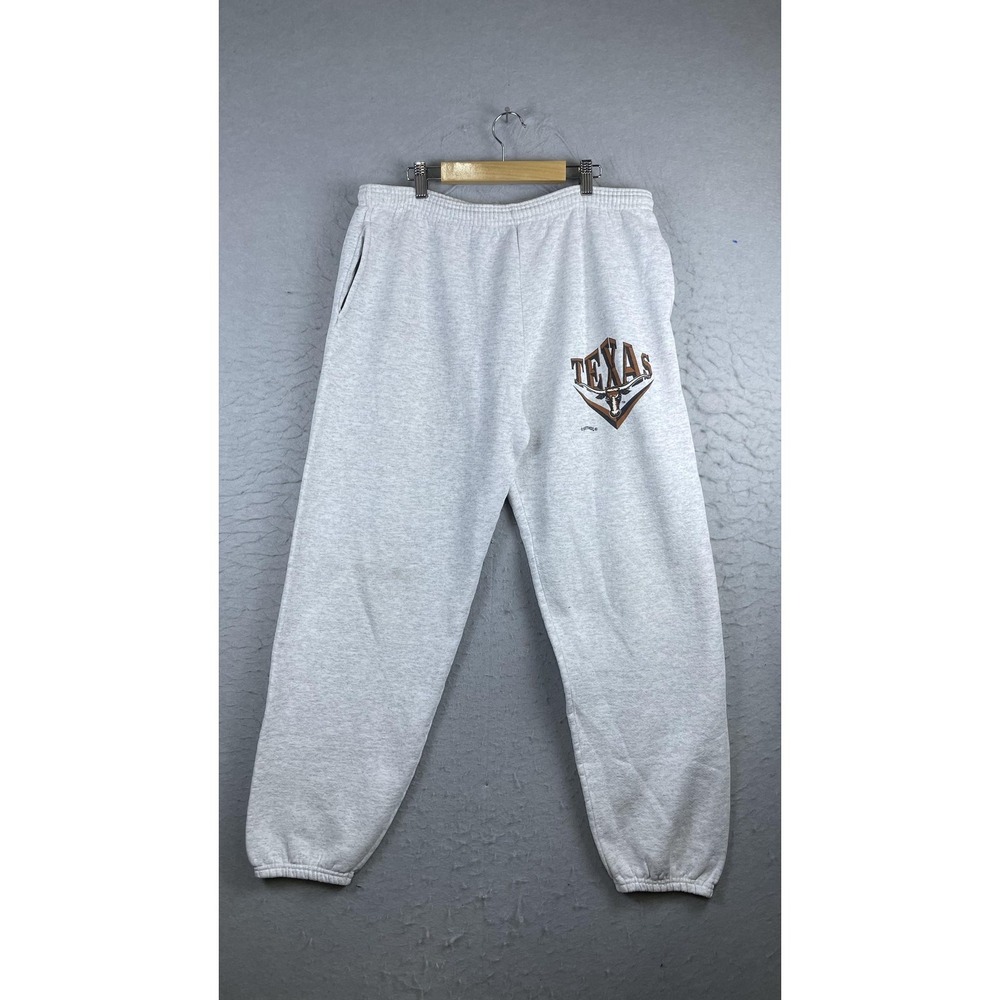 Vintage Texas Longhorns Pants Mens Large Gray NCAA Football Nutmeg Mills Fleece